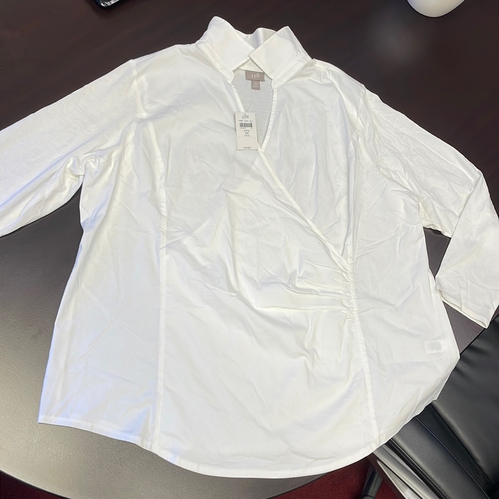 J Jill white blouse size 3x